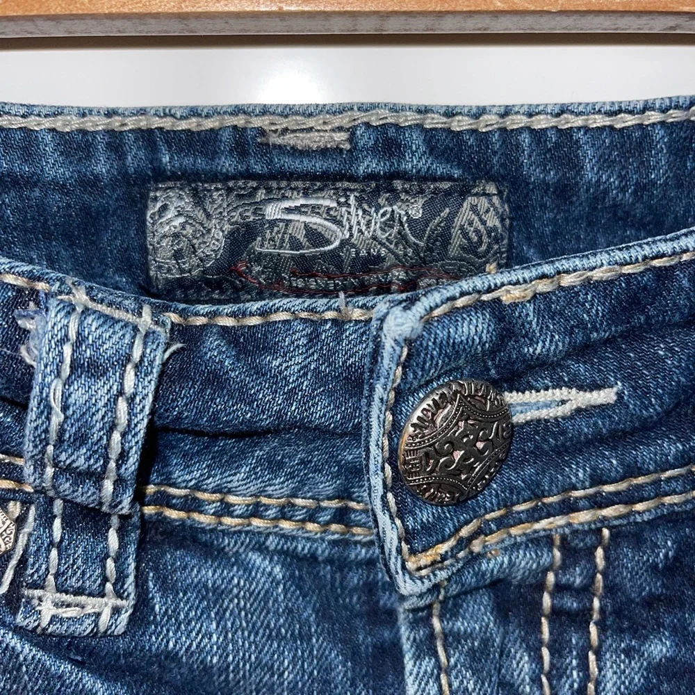 Silver‎ Distressed Suki Surplus Denim Jean Shorts